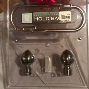 Brushed Nickel Drapery Hold Backs   New
